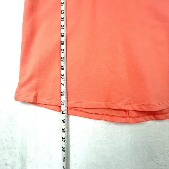 Umgee Floral Crochet Sleeve French Terry Shift Dress Coral Size Small - Picture 10 of 10